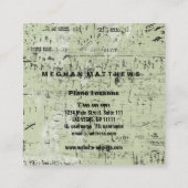 Distressed Grunge Music Quadratische Visitenkarte (Rückseite)