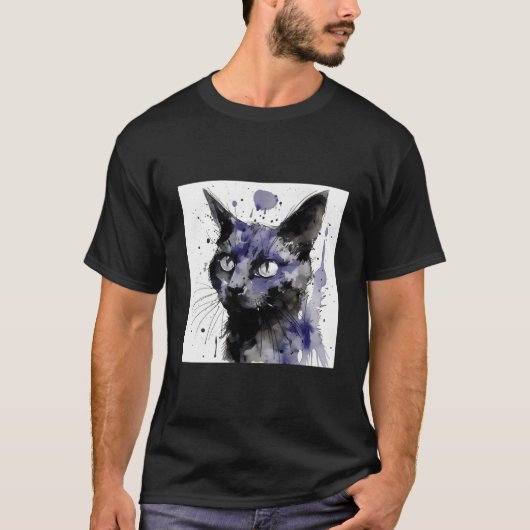 Distressed Grungy Punky Graffiti Cat V T-Shirt (Vorderseite)