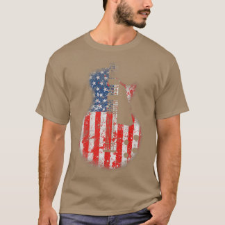 Distressed Guitars Vintage US-amerikanische Flagge T-Shirt