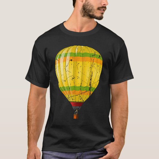 Distressed Hot Air Balloon Design Ballooning Men W T-Shirt (Vorderseite)