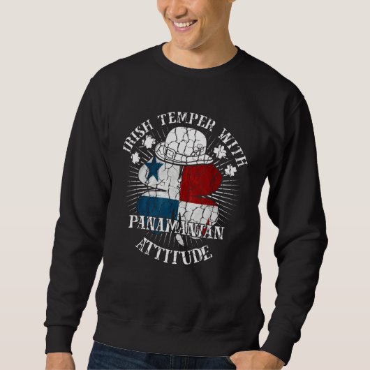 Distressed Irish Panamanian Attitude Patriotic Sha Sweatshirt (Vorderseite)