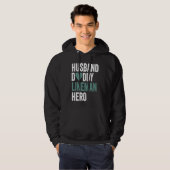 Distressed Lineman  Husband Daddy Lineman Hero Hoodie (Vorne ganz)