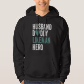 Distressed Lineman  Husband Daddy Lineman Hero Hoodie (Vorderseite)