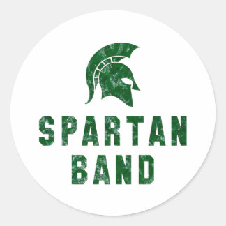 Distressed-Look-Spartan-Band-Logo #1 Runder Aufkleber