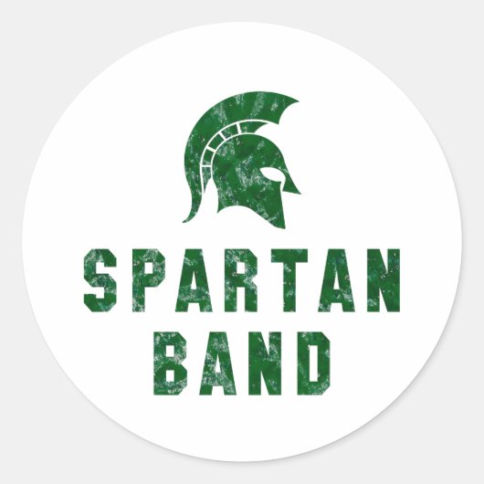 Distressed-Look-Spartan-Band-Logo #1 Runder Aufkleber (Vorderseite)