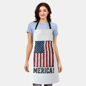 Distressed Merica Flagge Patrioten Vector-Shirt De Schürze (Getragen)