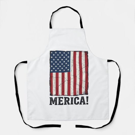Distressed Merica Flagge Patrioten Vector-Shirt De Schürze (Vorderseite)