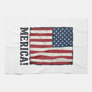 Distressed Merica Flagge Patriotisches Vektor-Shir Geschirrtuch