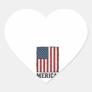 Distressed Merica Flagge Patriotisches Vektor-Shir Herz-Aufkleber
