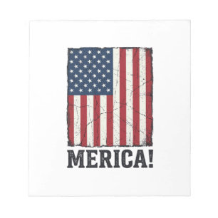 Distressed Merica Flagge Patriotisches Vektor-Shir Notizblock