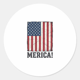 Distressed Merica Flagge Patriotisches Vektor-Shir Runder Aufkleber