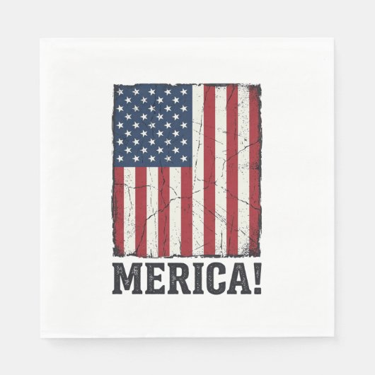 Distressed Merica Flagge Patriotisches Vektor-Shir Serviette (Vorderseite)