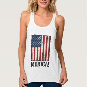 Distressed Merica Flagge Patriotisches Vektor-Shir Tank Top