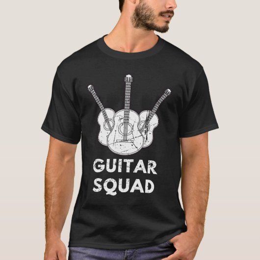 Distressed Musician Music Acoustic Guitar Squad Gu T-Shirt (Vorderseite)