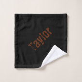 Distressed Name Bath Towels (Black & Rust) Badhandtuch Set (Waschlappen)