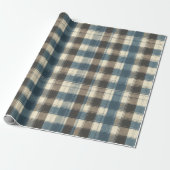 Distressed Navy and Taupe Plaid for Father’s Day Geschenkpapier (Ungerollt)