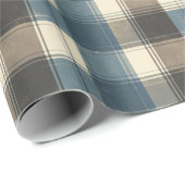 Distressed Navy and Taupe Plaid for Father’s Day Geschenkpapier (Rolleneckpunkt)