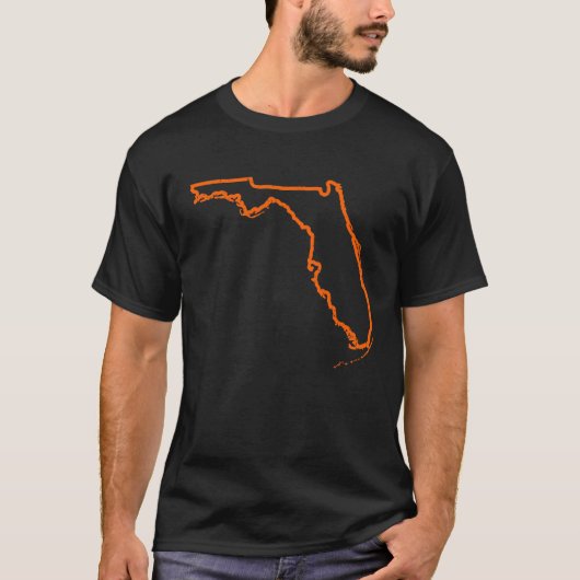 Distressed Orange Florida Outline T-Shirt (Vorderseite)