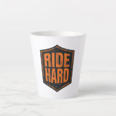 Distressed Orange "Ride Hard" Patch Milchtasse (Vorderseite)
