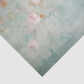 Distressed Pale Pink Floral Branches on Side of Seidenpapier (Ausschnitt)