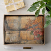 Distressed Paris Collage in Fall Colors Seidenpapier (Geschenk)