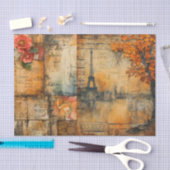 Distressed Paris Collage in Fall Colors Seidenpapier (Handwerk)