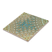 Distressed Persisch Türkis Braun Geometrisch Fliese (Seite)