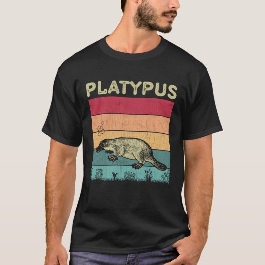 Distressed Platypus Lover Boys Girls Retro Style P T-Shirt (Vorderseite)