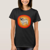 Distressed Pug Dog Retro Style T-Shirt (Vorderseite)