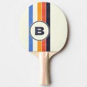 Distressed Retro Five Striped Dark with Initial Tischtennis Schläger (Vorderseite)