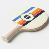 Distressed Retro Five Striped Dark with Initial Tischtennis Schläger (Vorderseite)