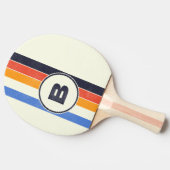 Distressed Retro Five Striped Dark with Initial Tischtennis Schläger (Seitenansicht)