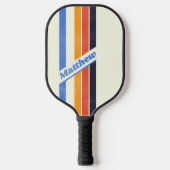 Distressed Retro fünf Strichen mit Name Pickleball Schläger (Vorderseite)