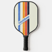 Distressed Retro fünf Strichen mit Name Pickleball Schläger (Rückseite)