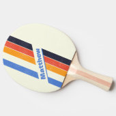 Distressed Retro fünf Strichen mit Name Tischtennis Schläger (Seitenansicht)