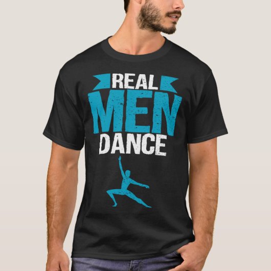 Distressed Retro Vintage Male Ballet Dancer T-Shirt (Vorderseite)