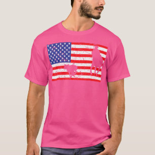 Distressed Roping USA Amerikanische Flagge Vintage T-Shirt