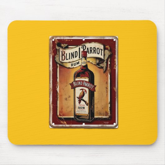 Distressed Schild Werbung BLIND PARROT RUM  Mousepad (Vorne)