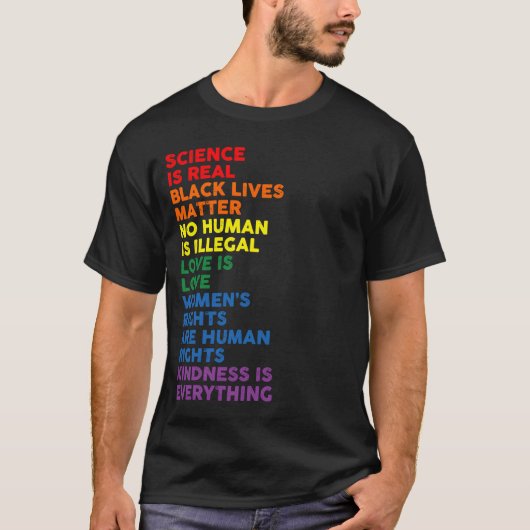 Distressed Science Is Real Black Lives Matter LGBT T-Shirt (Vorderseite)