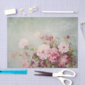Distressed Shabby Chic Flowers on One Side Seidenpapier (Handwerk)