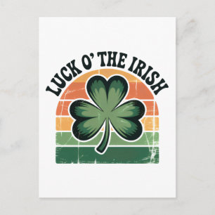 Distressed Shamrock Irisches Feiertagsdesign Postkarte