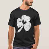 Distressed Shamrock Retro Irish Funny Green St Pat T-Shirt (Vorderseite)