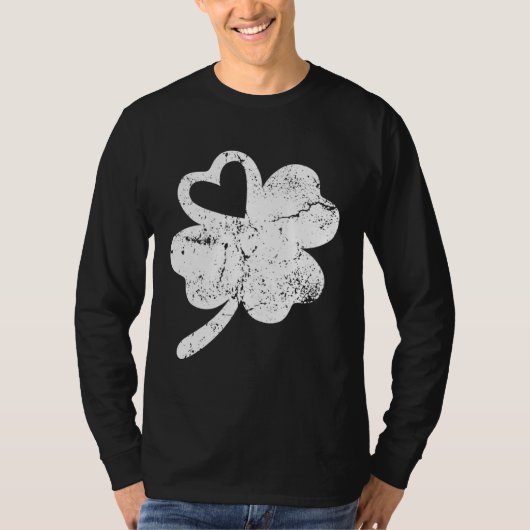 Distressed Shamrock Retro Irish  Green St Patricks T-Shirt (Vorderseite)