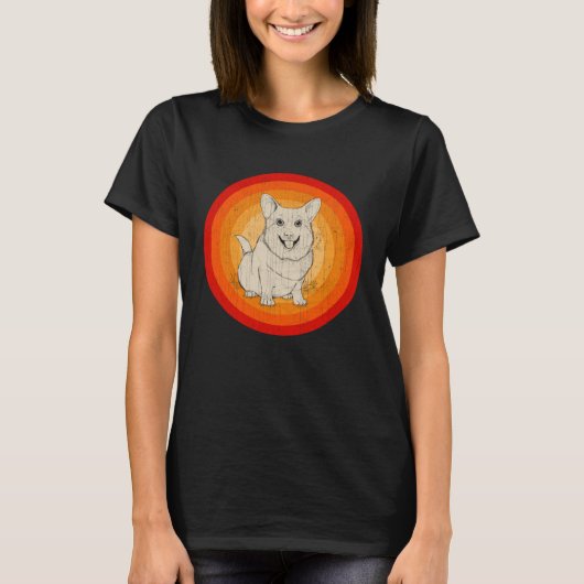 Distressed Shiba Inu Dog  Retro Style T-Shirt (Vorderseite)