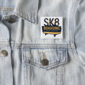 Distressed SK8 Boarding Street Division Button (Beispiel)