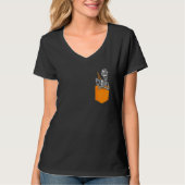 Distressed Skeleton Messy Bun Coffee Skull drinkin T-Shirt (Vorderseite)