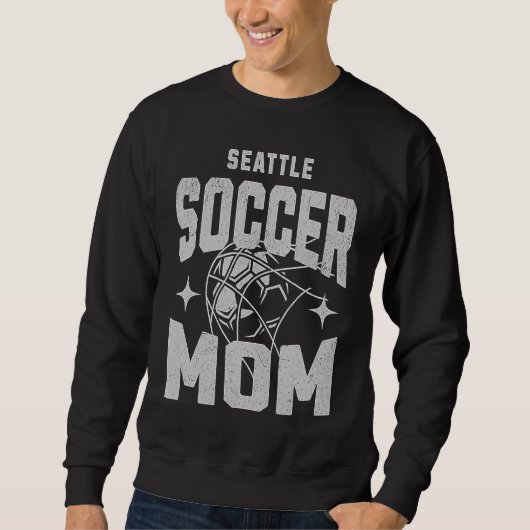Distressed Soccer Mom Seattle Washington Sweatshirt (Vorderseite)