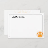 Distressed Sunbeam Dog Paw Custom Just a Note Mitteilungskarte (Vorne/Hinten)