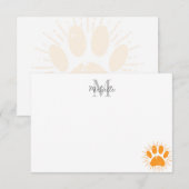 Distressed Sunbeam Dog Paw Custom Monogram Mitteilungskarte (Vorne/Hinten)