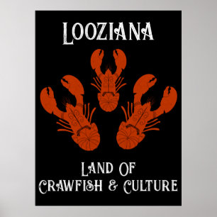 Distressed Travel Cajun Louisiana-Crawfish kreolis Poster